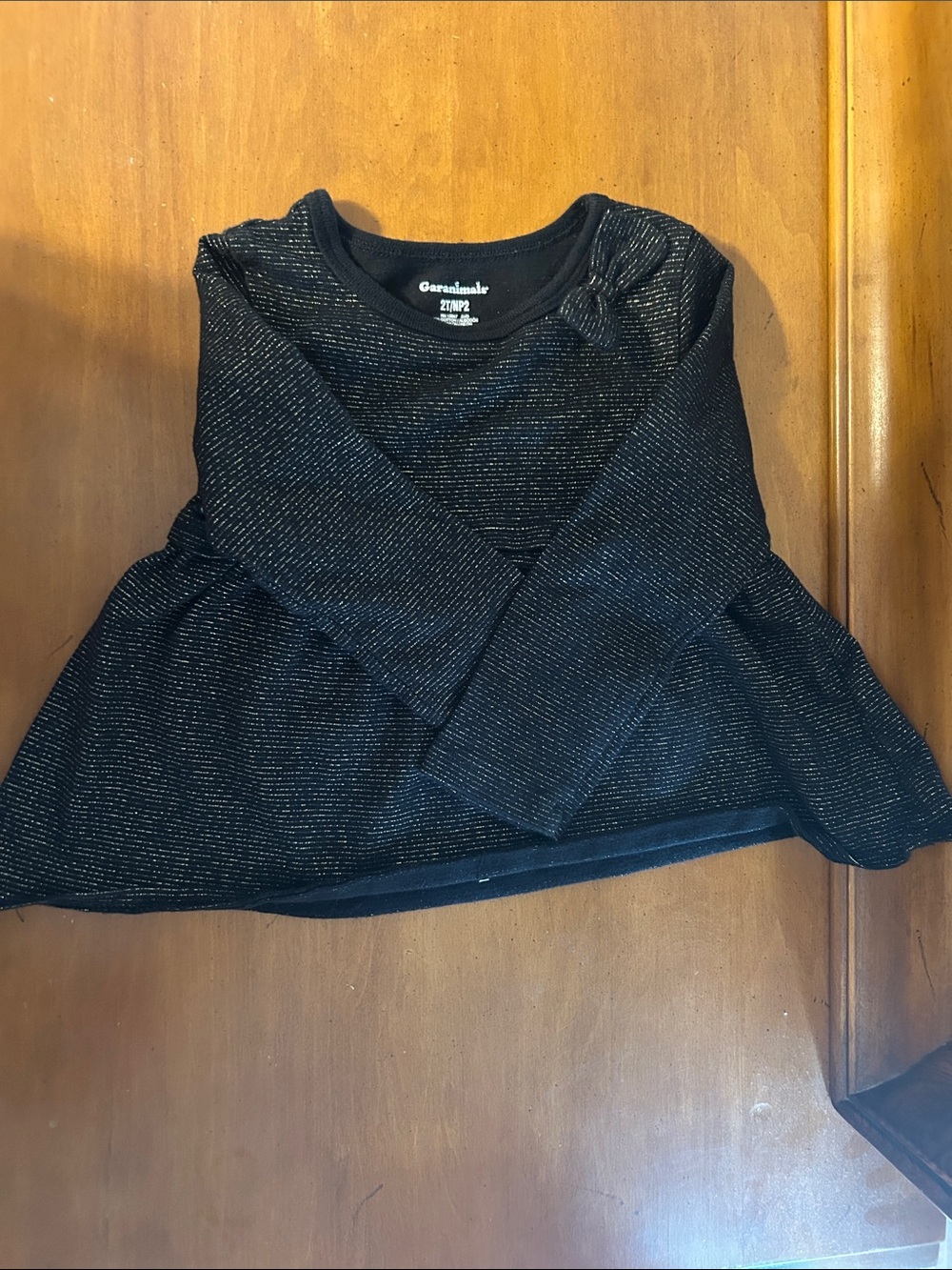 Garanimals Sparkle Knit Long-Sleeve Top - Black with Silver Lurex